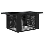Gartentisch Schwarz 100 x 55 x 37 cm PE Rattan und Glas