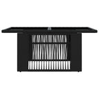 Gartentisch Schwarz 100 x 55 x 37 cm PE Rattan und Glas