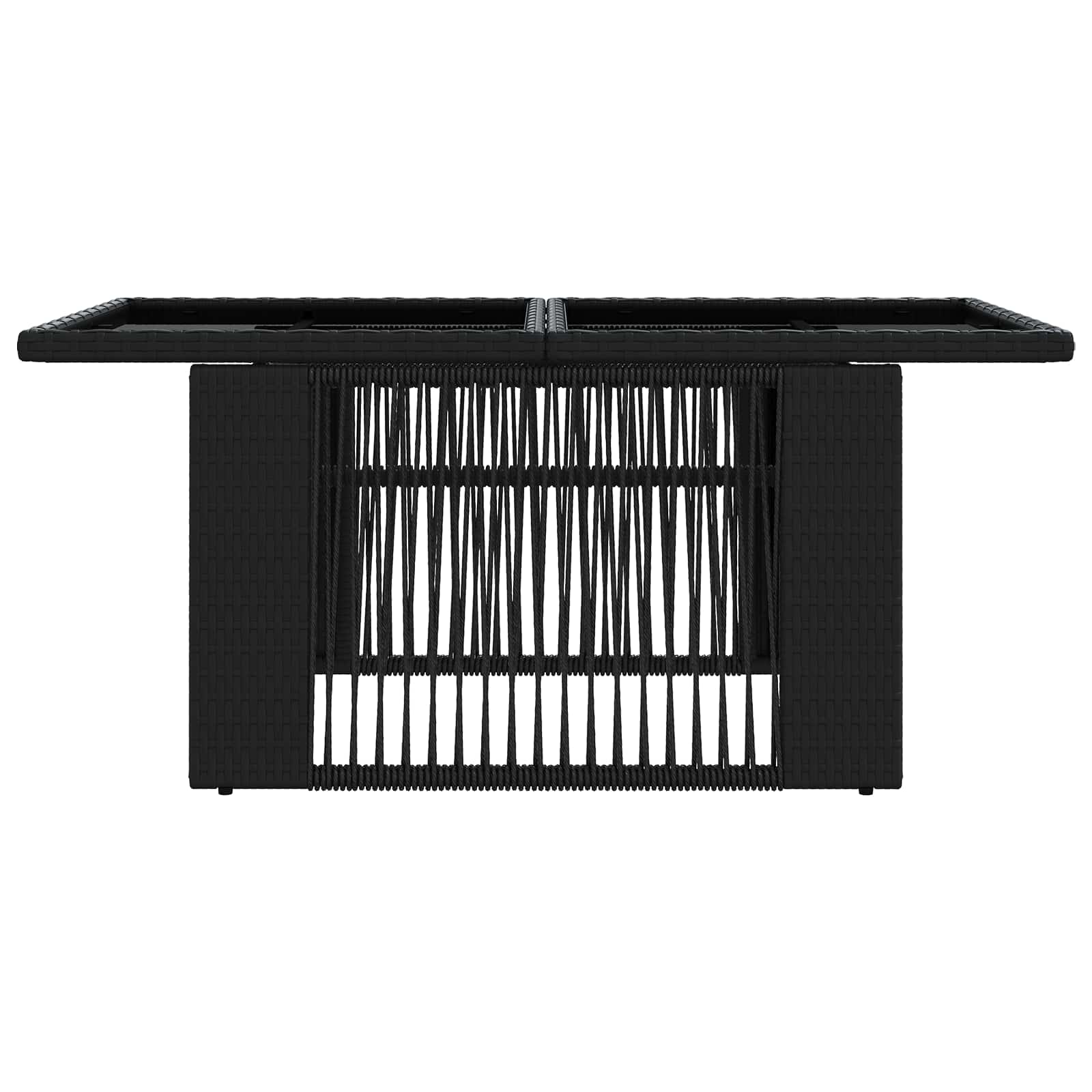 Gartentisch Schwarz 100 x 55 x 37 cm PE Rattan und Glas