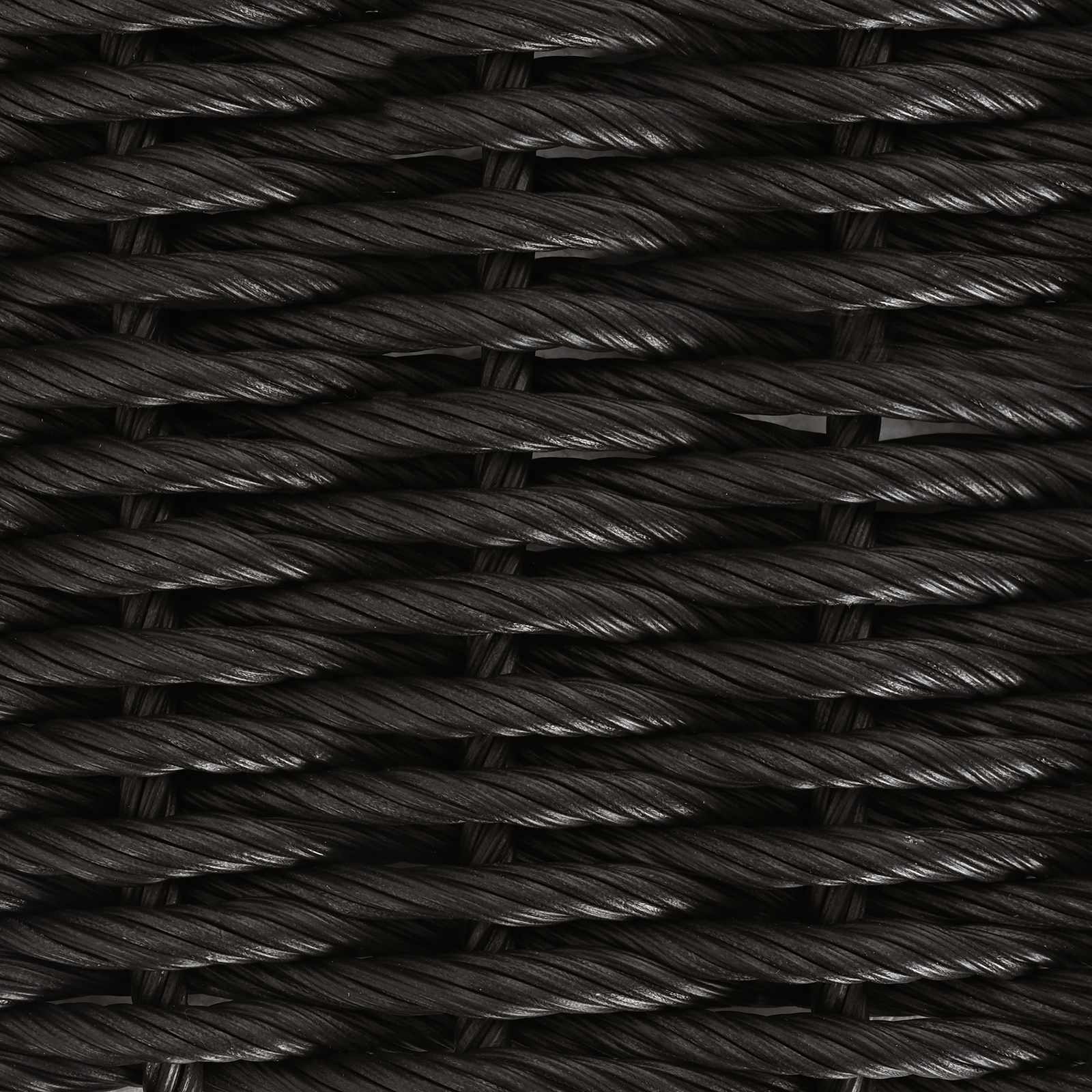 Gartentisch Schwarz 100 x 55 x 37 cm PE Rattan und Glas