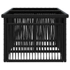 Gartentisch Schwarz 100 x 55 x 37 cm PE Rattan und Glas