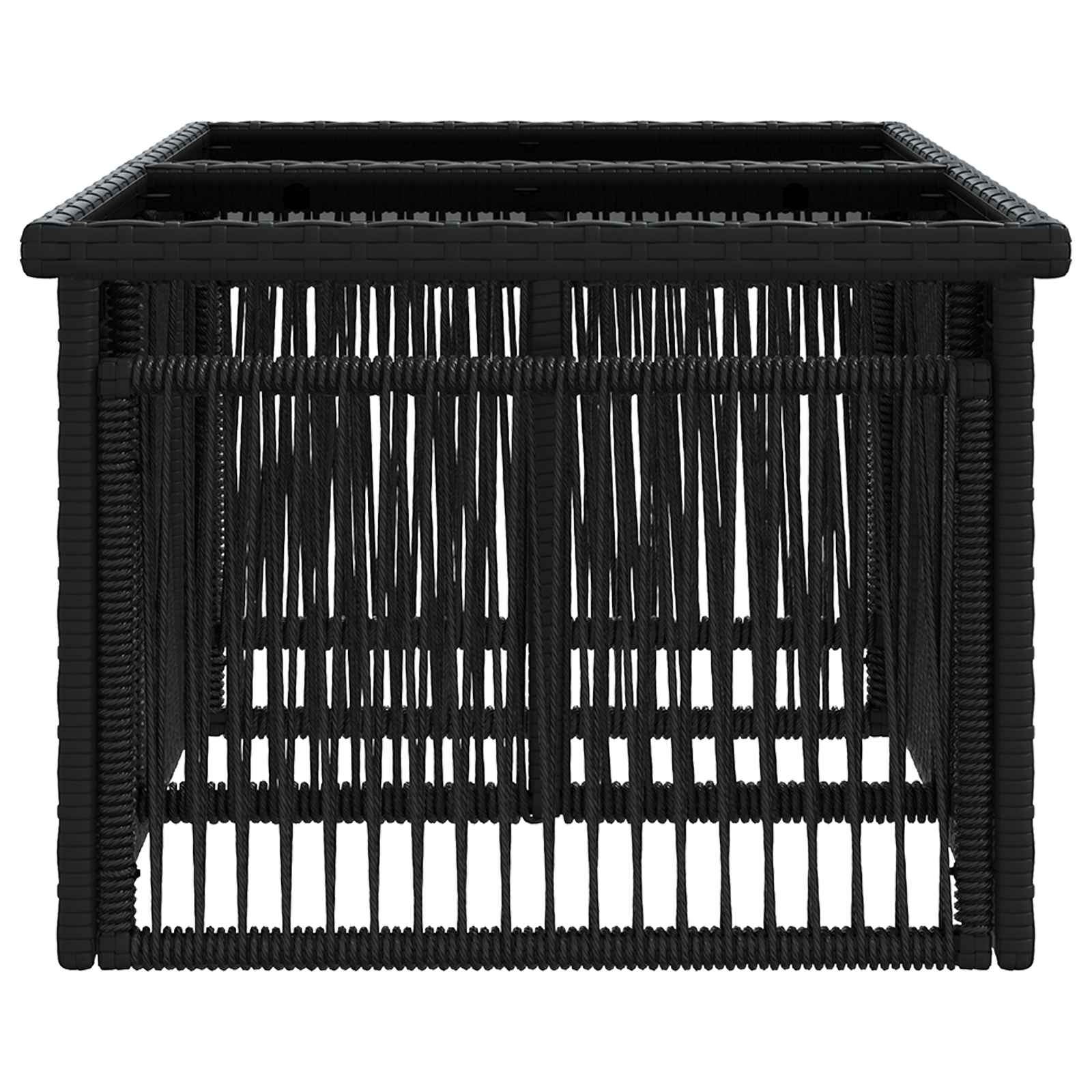 Gartentisch Schwarz 100 x 55 x 37 cm PE Rattan und Glas