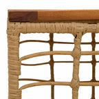 Gartentisch Natur 55 x 55 x 37 cm PE Rattan und Glas