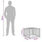 Gartentisch Natur 55 x 55 x 37 cm PE Rattan und Glas