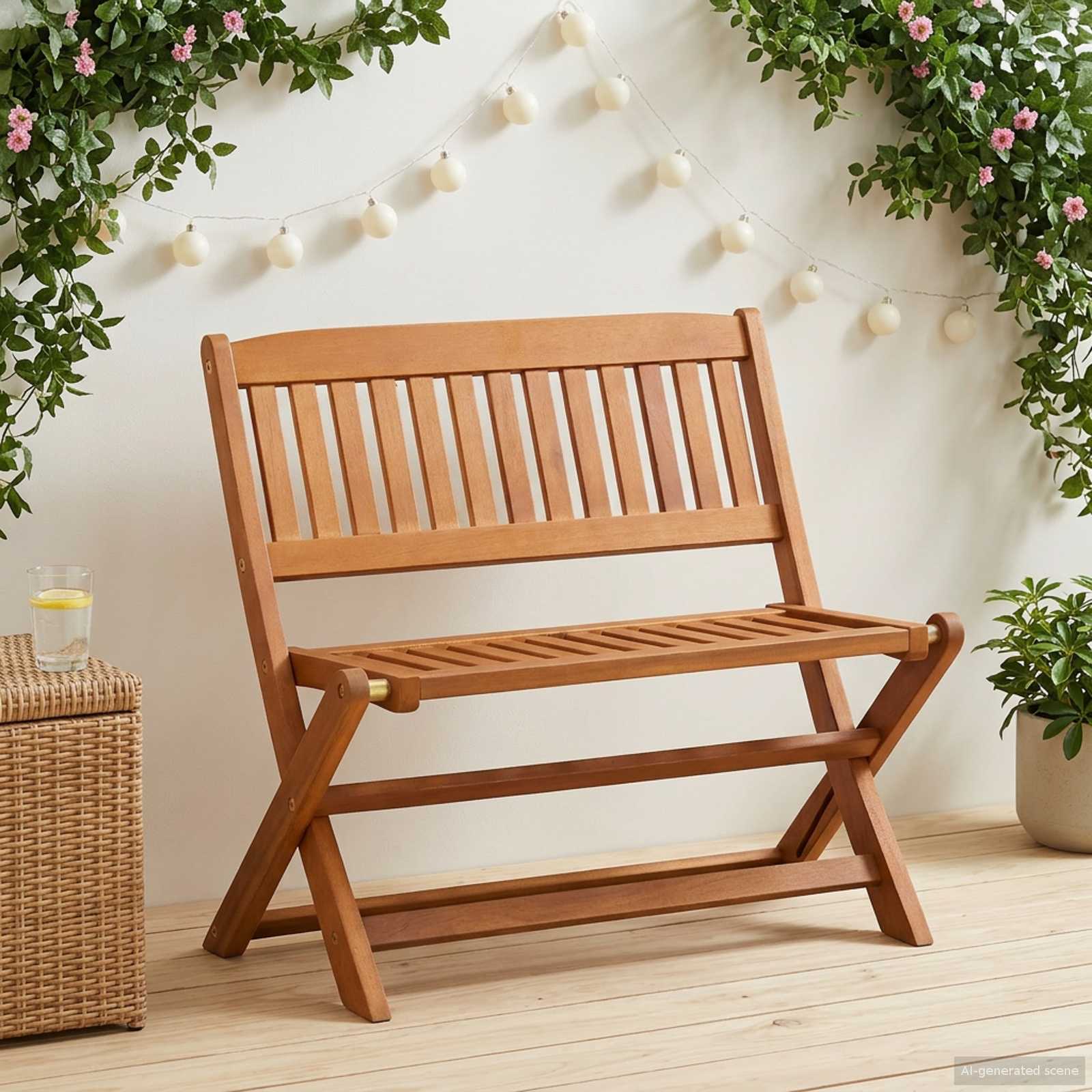 Kinderbank Braun 61 x 38 x 57 cm Massives Eukalyptus Holz