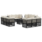 Gartensofa-set 13 pcs Schwarz Poly-Rattan