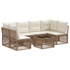 Gartensofa-set 7 pcs Beige Poly-Rattan