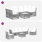 Gartensofa-set 7 pcs Beige Poly-Rattan