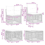 Gartensofa-set 6 pcs Schwarz Poly-Rattan
