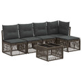 Gartensofa-set 6 pcs Grau Poly-Rattan