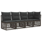 Gartensofa-set 6 pcs Grau Poly-Rattan