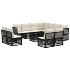 Gartensofa-set 12 pcs Schwarz Poly-Rattan