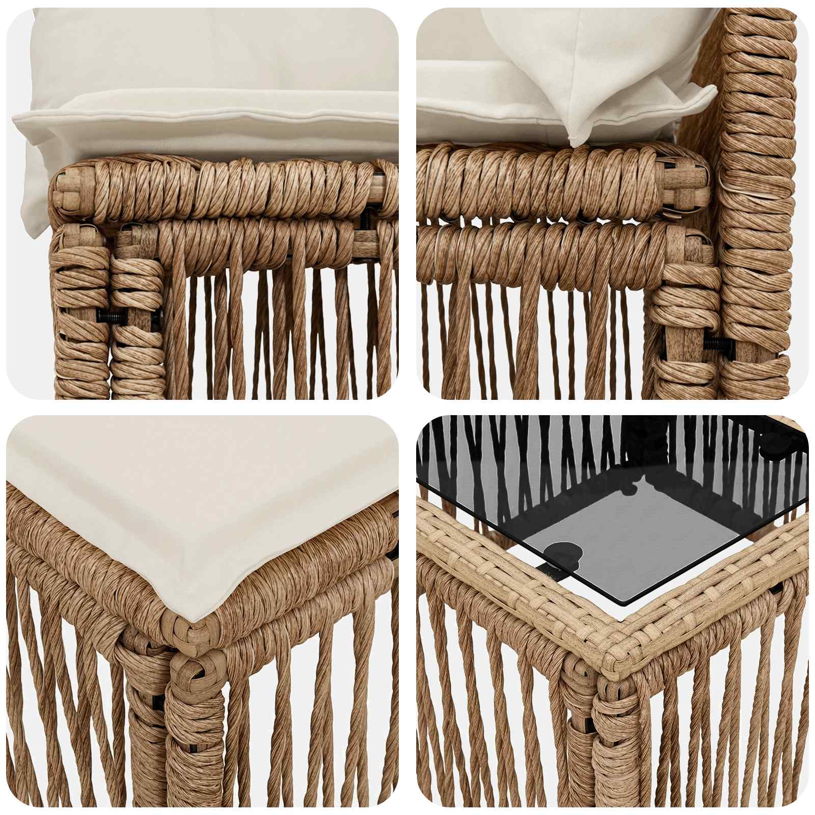 Gartensofa-set 9 pcs Beige Poly-Rattan