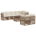Gartensofa-set 9 pcs Beige Poly-Rattan