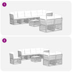 Gartensofa-set 9 pcs Beige Poly-Rattan