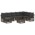 Gartensofa-set 9 pcs Grau Poly-Rattan