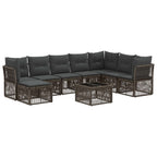 Gartensofa-set 9 pcs Grau Poly-Rattan