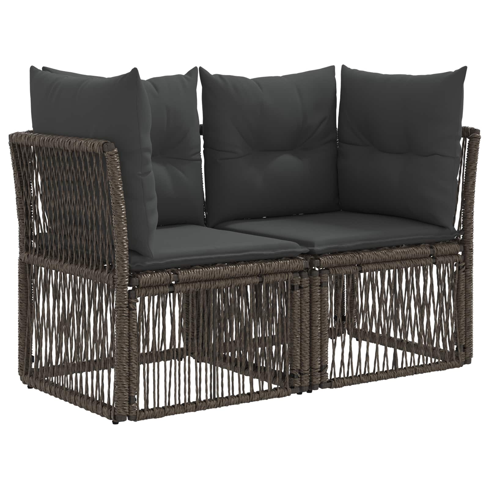Gartensofa-set 9 pcs Grau Poly-Rattan