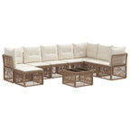 Gartensofa-set 9 pcs Beige Poly-Rattan