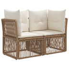 Gartensofa-set 9 pcs Beige Poly-Rattan