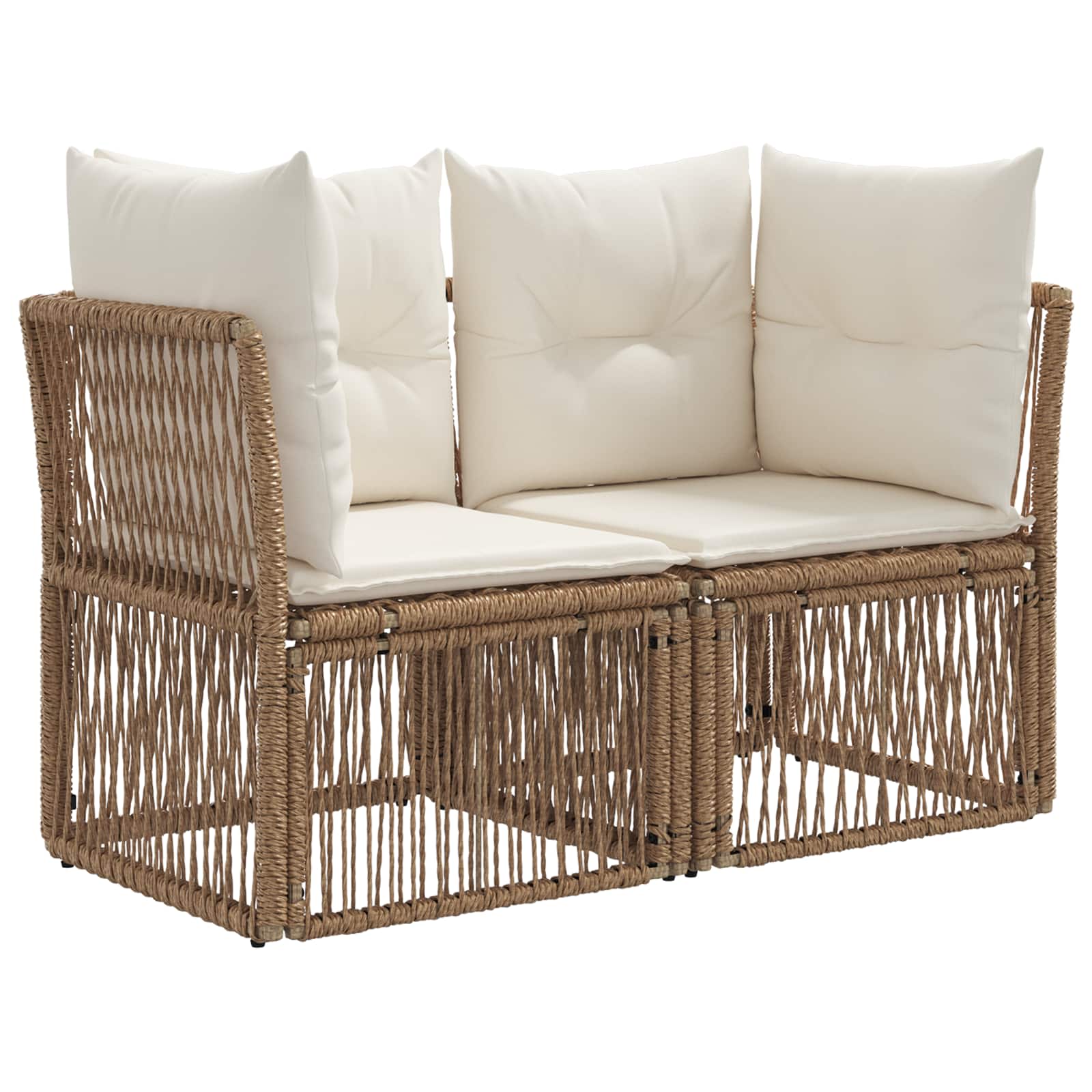 Gartensofa-set 9 pcs Beige Poly-Rattan