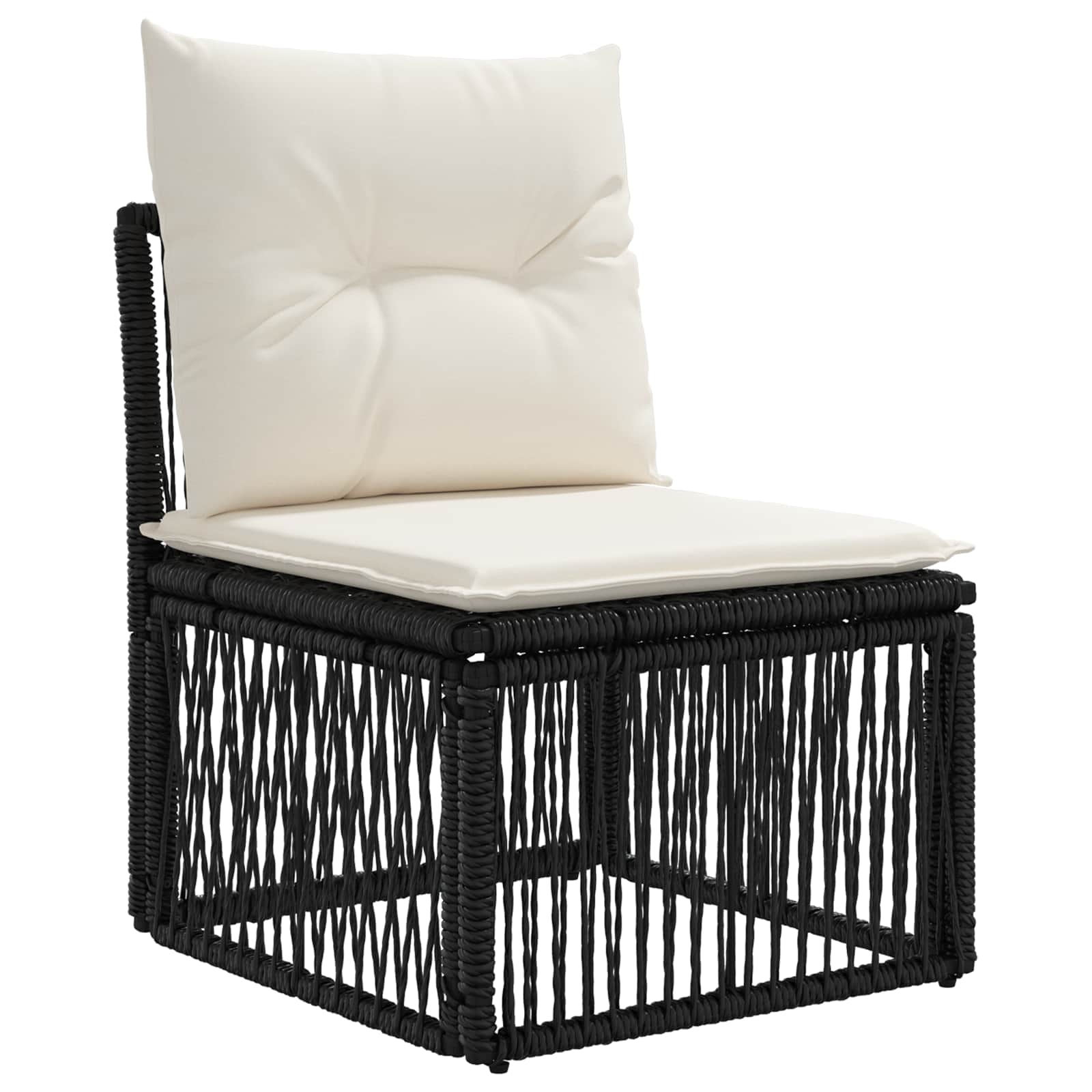 Gartensofa-set 10 pcs Schwarz Poly-Rattan