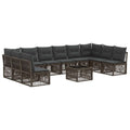 Gartensofa-set 11 pcs Grau Poly-Rattan