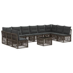 Gartensofa-set 11 pcs Grau Poly-Rattan