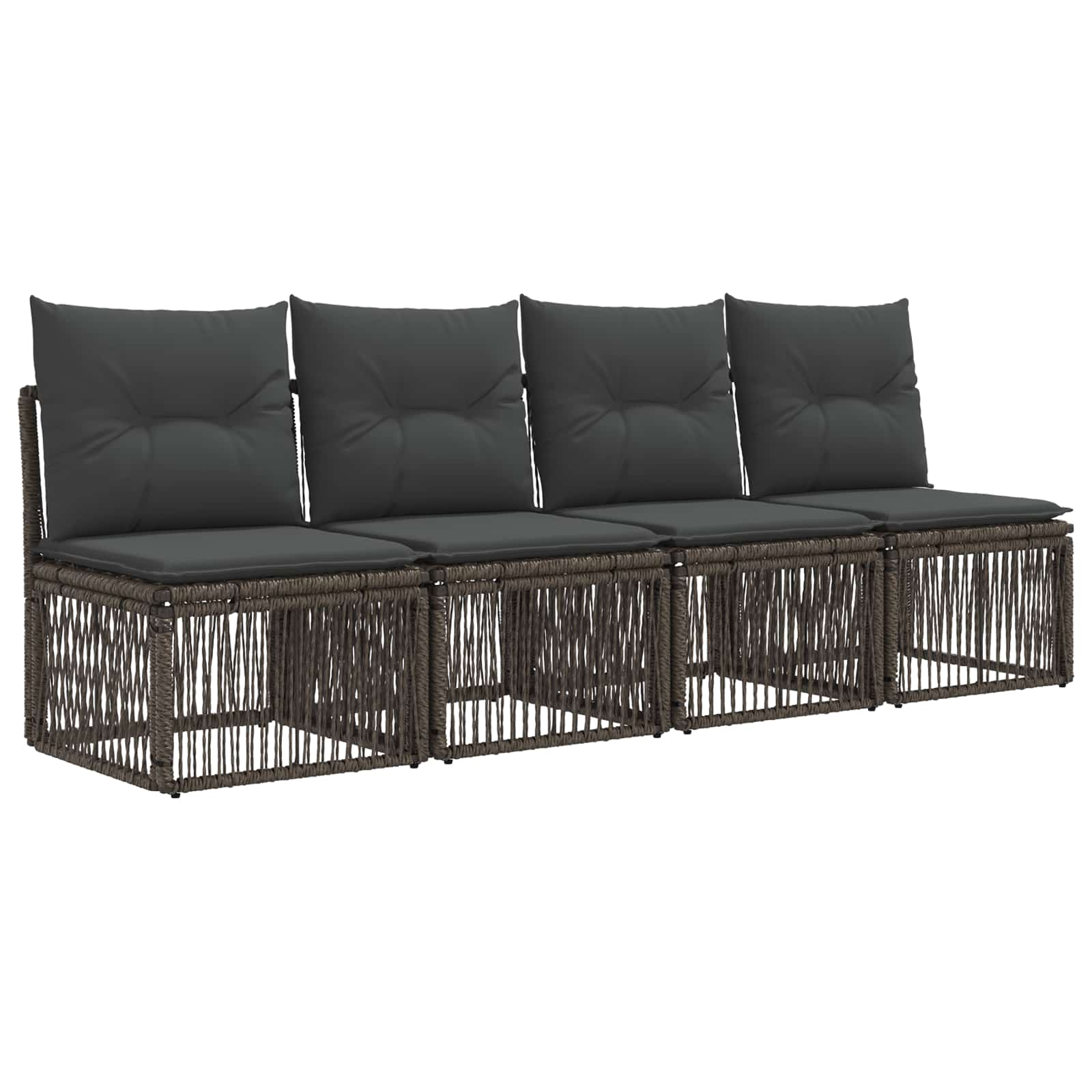 Gartensofa-set 11 pcs Grau Poly-Rattan