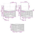Gartensofa-set 11 pcs Grau Poly-Rattan