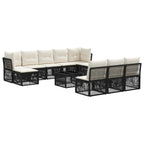 Gartensofa-set 11 pcs Schwarz Poly-Rattan