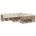 Gartensofa-set 12 pcs Beige Poly-Rattan
