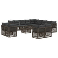Gartensofa-set 14 pcs Grau Poly-Rattan