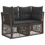 Gartensofa-set 14 pcs Grau Poly-Rattan