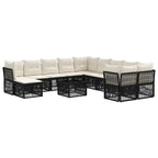 Gartensofa-set 12 pcs Schwarz Poly-Rattan
