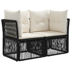 Gartensofa-set 12 pcs Schwarz Poly-Rattan