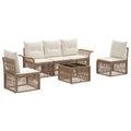 Gartensofa-set 6 pcs Beige Poly-Rattan