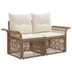 Gartensofa-set 6 pcs Beige Poly-Rattan