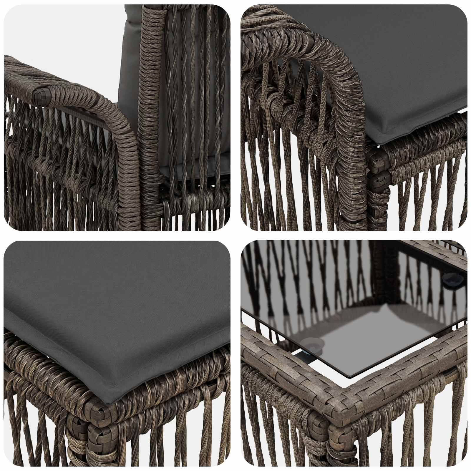 Gartensofa-set 8 pcs Grau Poly-Rattan