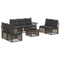 Gartensofa-set 8 pcs Grau Poly-Rattan