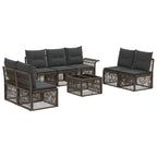 Gartensofa-set 8 pcs Grau Poly-Rattan