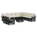 Gartensofa-set 11 pcs Schwarz Poly-Rattan