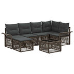 Gartensofa-set 7 pcs Grau Poly-Rattan