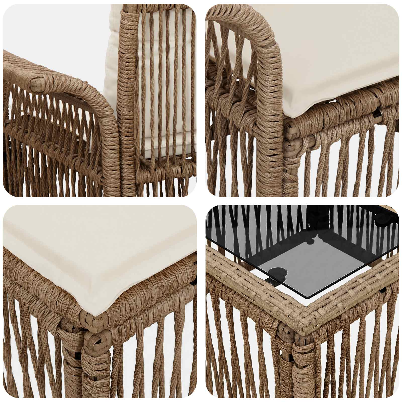 Gartensofa-set 9 pcs Beige Poly-Rattan