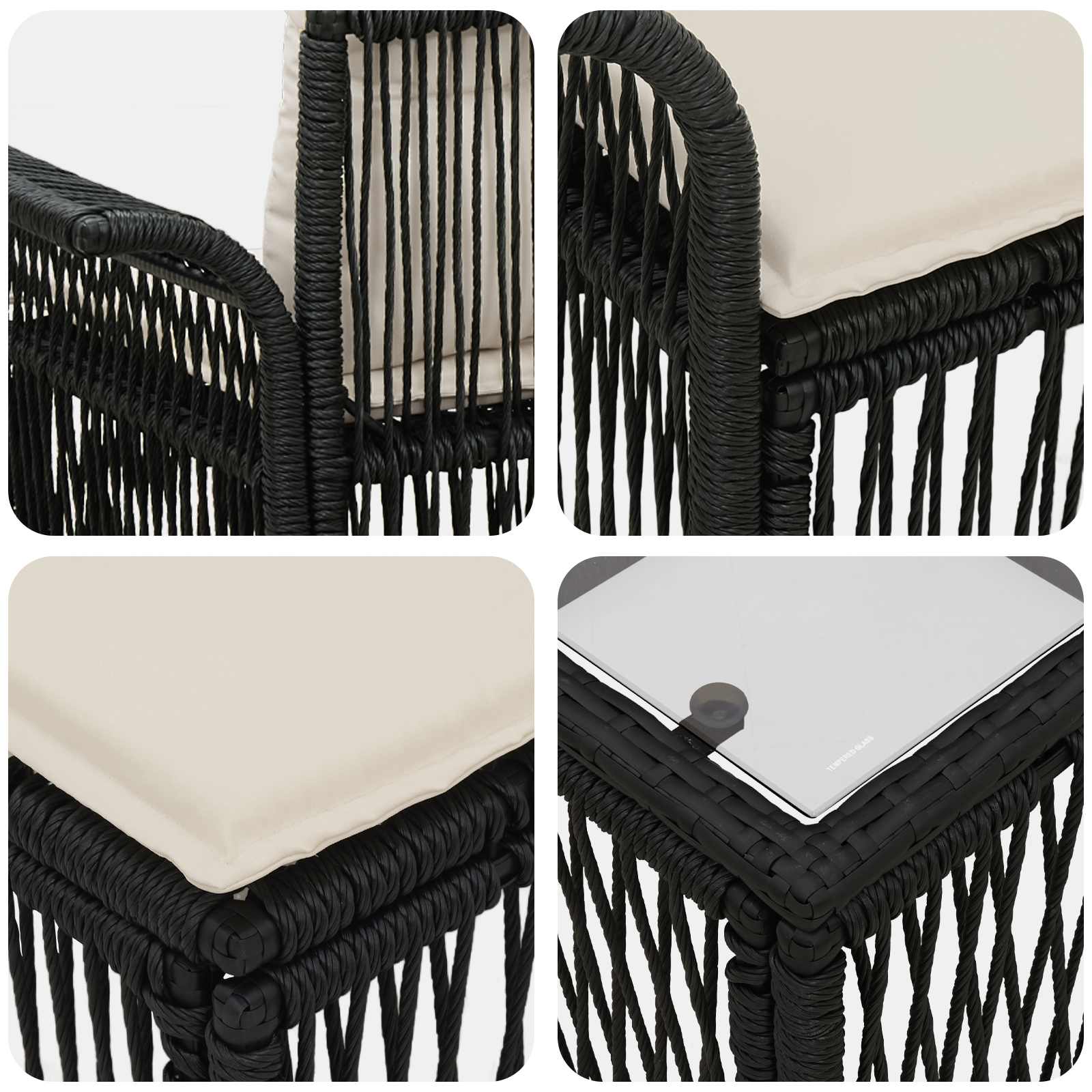 Gartensofa-set 11 pcs Schwarz Poly-Rattan