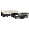 Gartensofa-set 11 pcs Schwarz Poly-Rattan
