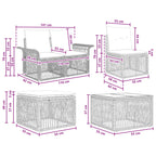 Gartensofa-set 11 pcs Schwarz Poly-Rattan