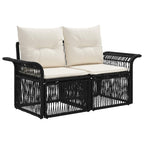 Gartensofa-set 13 pcs Schwarz Poly-Rattan