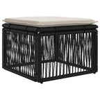 Gartensofa-set 10 pcs Schwarz und Cremeweiß Poly-Rattan