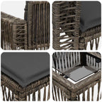 Gartensofa-set 7 pcs Grau und Dunkelgrau Poly-Rattan